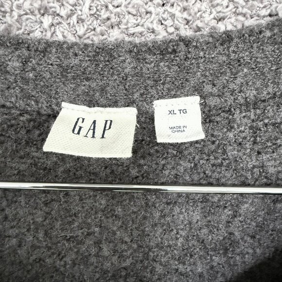 Gap Ribbed Bouclé crewneck wool and Alpaca blend sweater Grey XL - Picture 6 of 8
